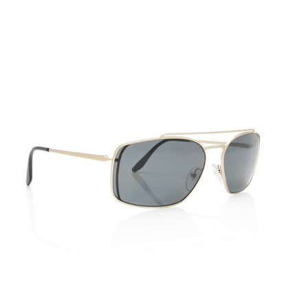 Prada Polarized Rectangular Aviator Sunglasses (SHF-IjJBqf)