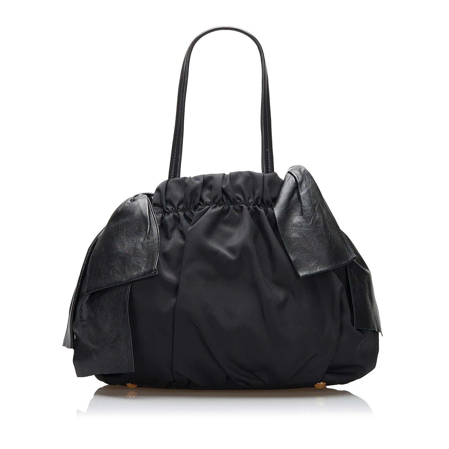 Prada Python Print Bow Tessuto Handbag (SHG-HElyI4)