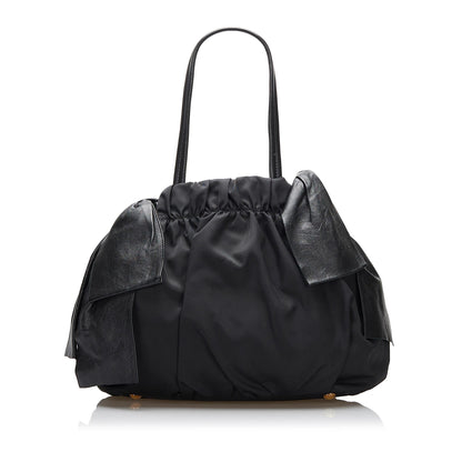 Prada Python Print Bow Tessuto Handbag (SHG-HElyI4)