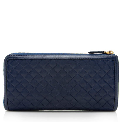 Prada Quilted Leather Zip Around Wallet (SHF-17560)