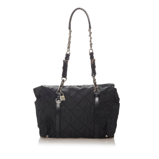 Prada Quilted Tessuto Chain Shoulder Bag (SHG-27691)