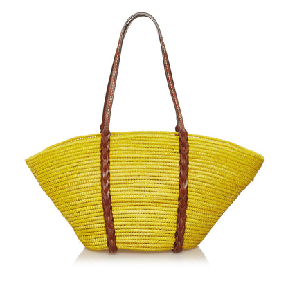 Prada Raffia Basket Tote Bag (SHG-36698)