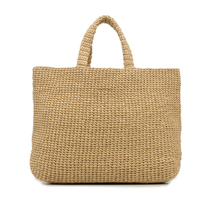 Prada Raffia Logo Tote Bag (SHG-ZnBIpP)