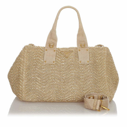 Prada Raffia Satchel (SHG-22890)