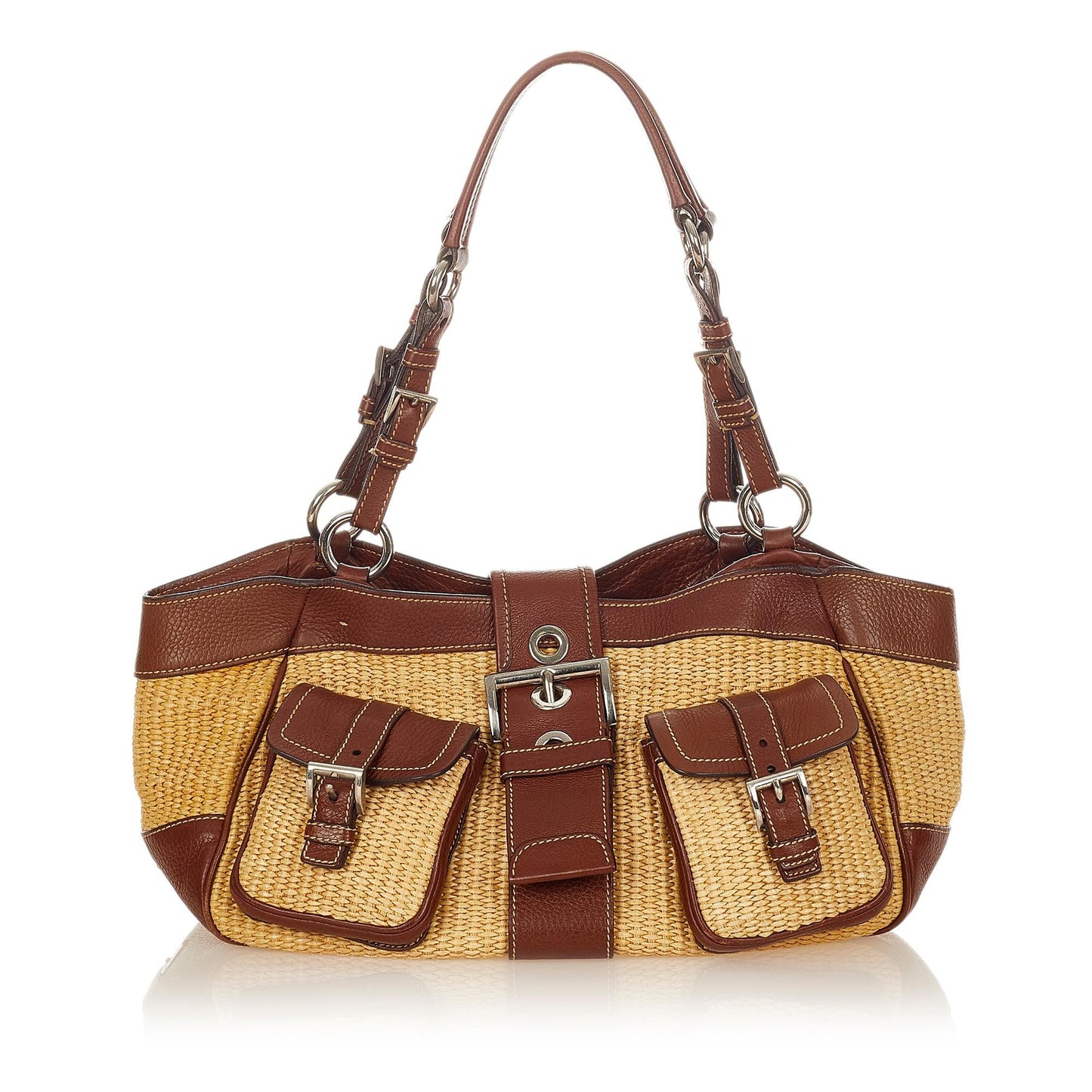 Prada Raffia Shoulder Bag (SHG-24968)