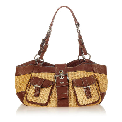 Prada Raffia Shoulder Bag (SHG-24968)