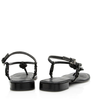 Prada Ring Flat Sandals - Size 8.5 / 38.5 (SHF-20420)