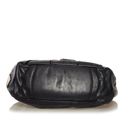 Prada Ruffled Leather Handbag (SHG-34208)