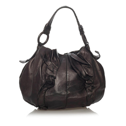 Prada Ruffled Leather Tote Bag (SHG-28483)
