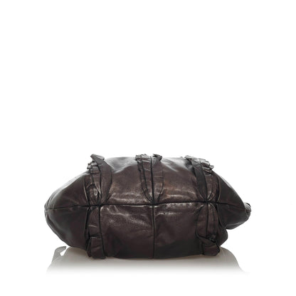 Prada Ruffled Leather Tote Bag (SHG-28483)