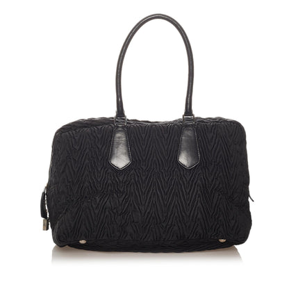 Prada Ruffled Tessuto Handbag (SHG-27414)