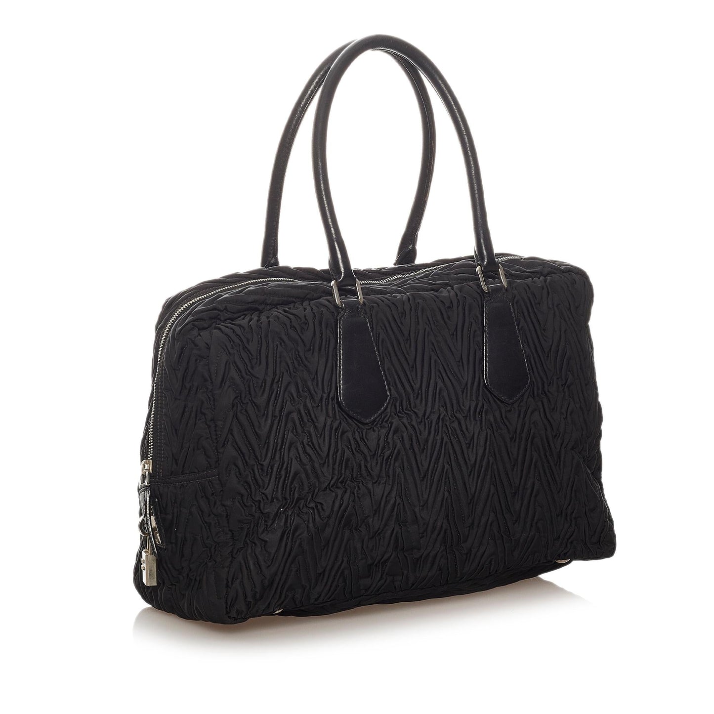 Prada Ruffled Tessuto Handbag (SHG-27414)