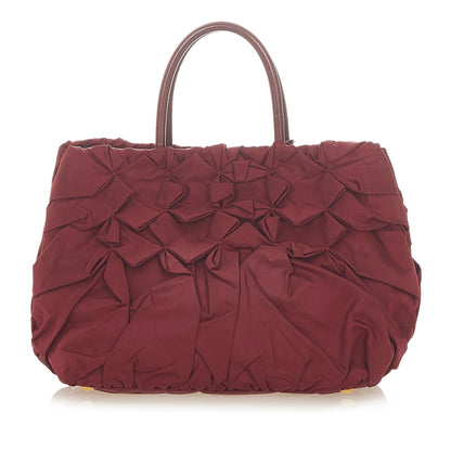 Prada Ruffled Tessuto Tote Bag (SHG-19921)