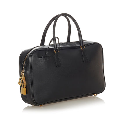 Prada Saffiano Bauletto Handbag (SHG-23263)