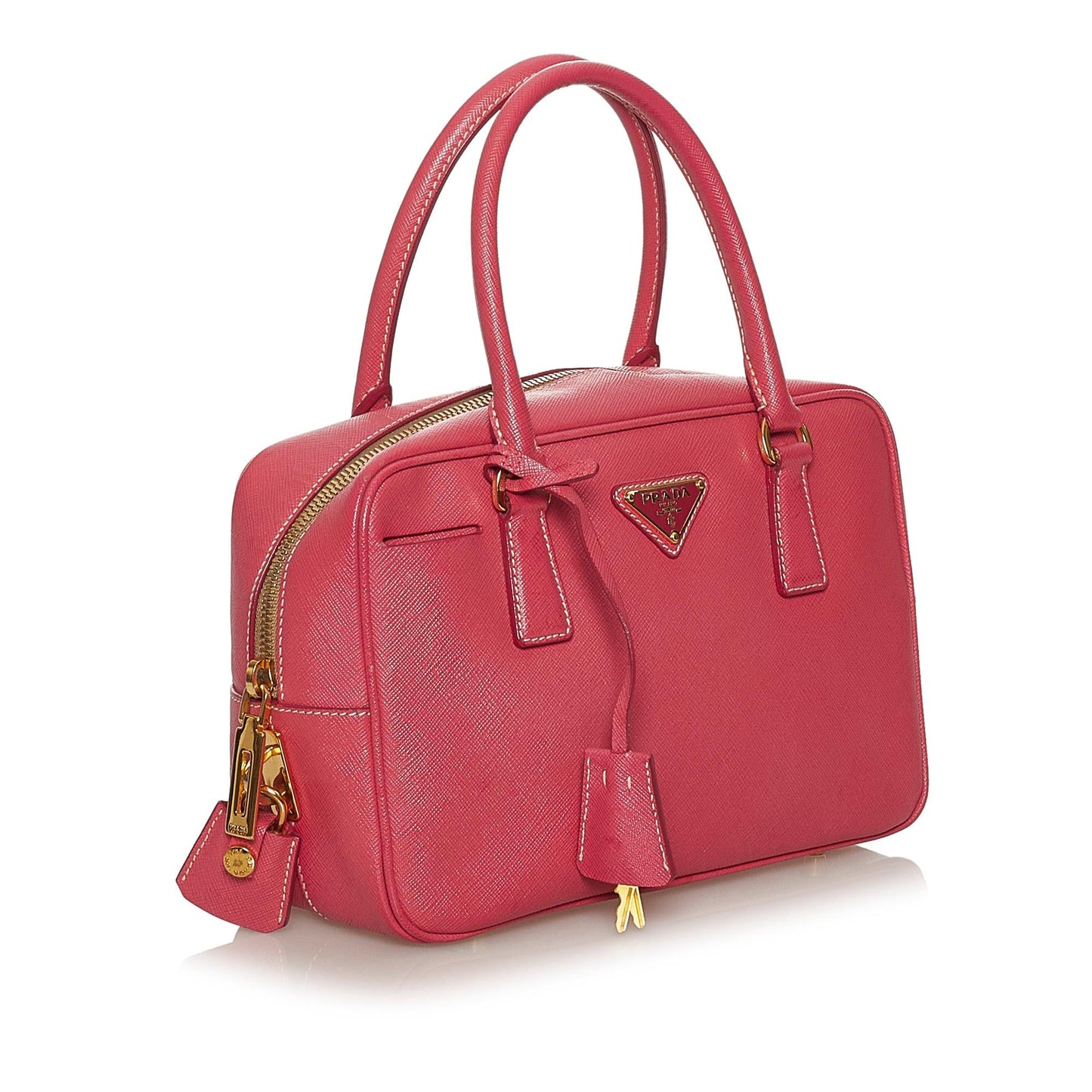Prada Saffiano Bauletto Handbag (SHG-28801)