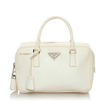 Prada Saffiano Bauletto Handbag (SHG-29231)