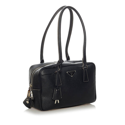 Prada Saffiano Bauletto Handbag (SHG-29373)