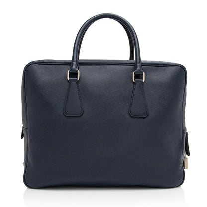 Prada Saffiano Borsa Da Viaggio Travel Briefcase (SHF-KwCbKA)