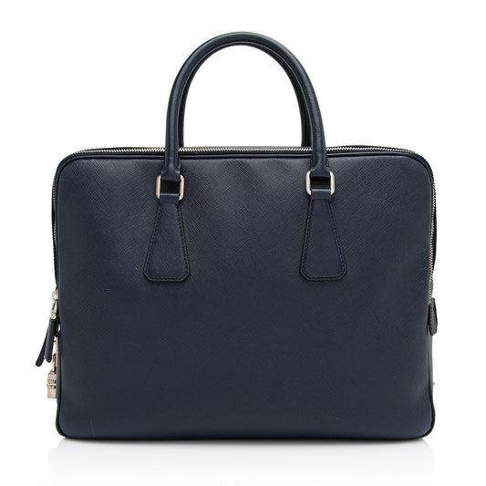 Prada Saffiano Borsa Da Viaggio Travel Briefcase (SHF-KwCbKA)