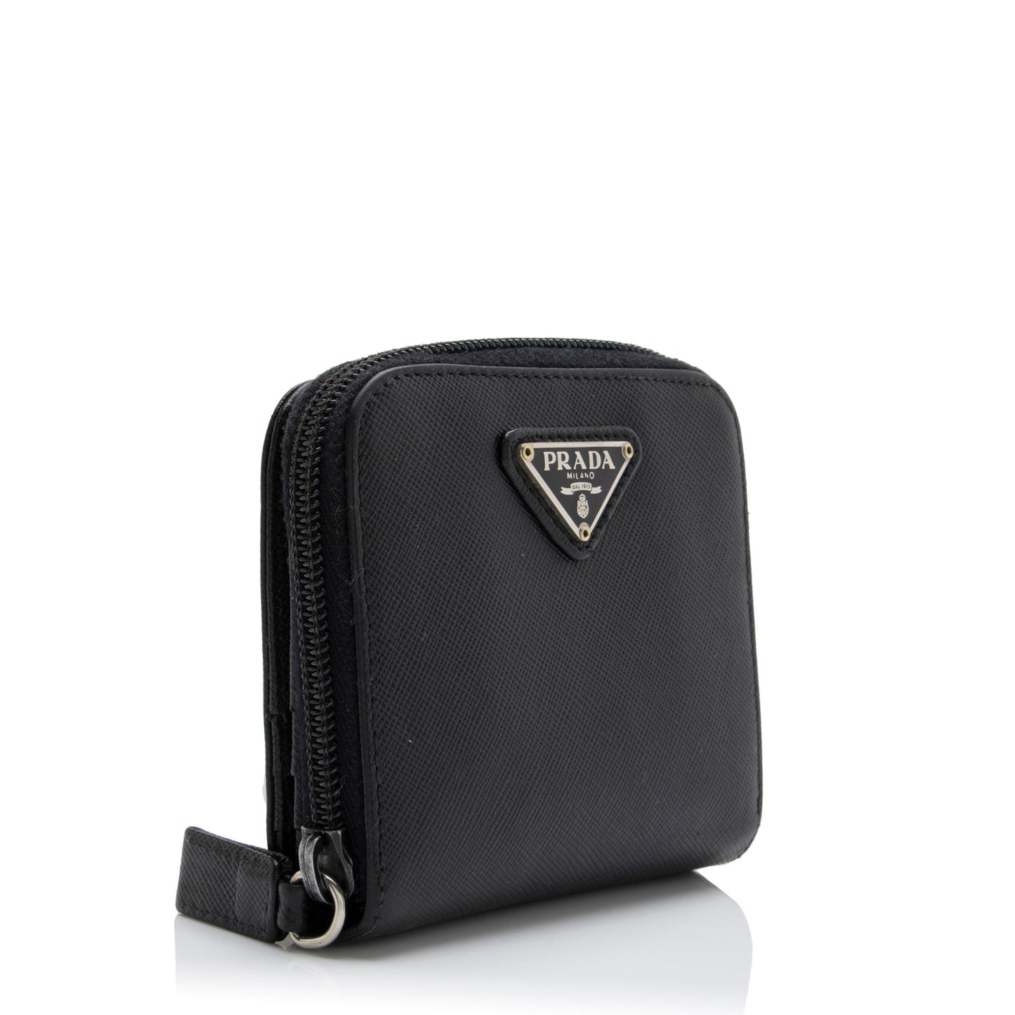 Prada Saffiano Compact Bi-Fold Zip Around Wallet (SHF-nBBc8D)
