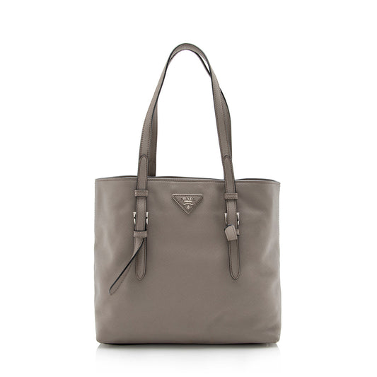 Prada Saffiano Cuir Buckle Tote (SHF-16015)