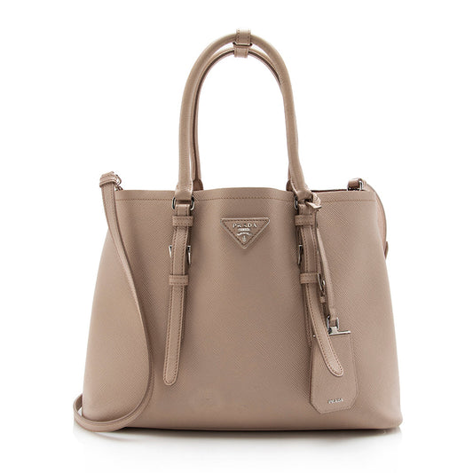 Prada Saffiano Cuir Double Handle Medium Tote - FINAL SALE (SHF-14571)