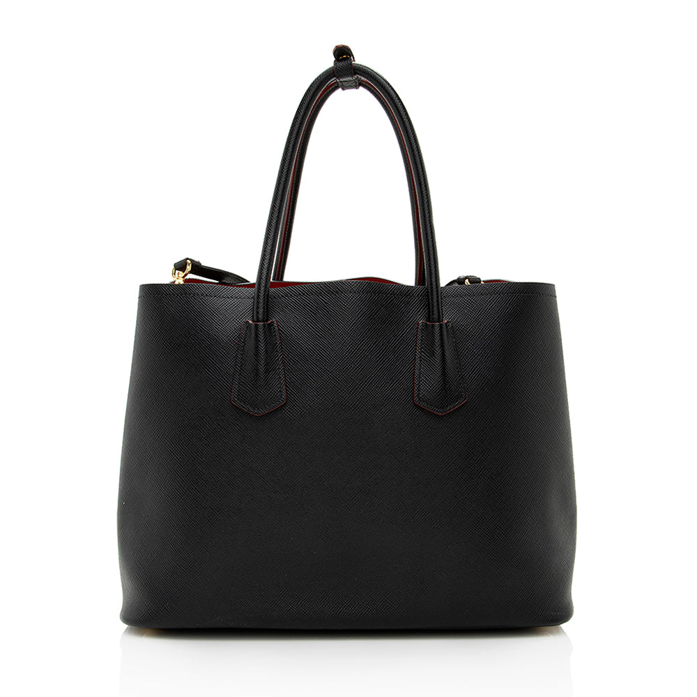 Prada Saffiano Cuir Double Handle Medium Tote (SHF-18953)