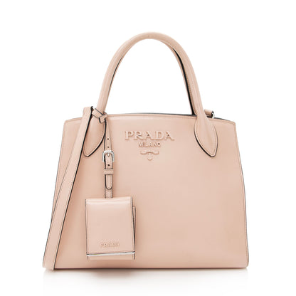 Prada Saffiano Cuir Leather Monochrome Tote (SHF-22650)