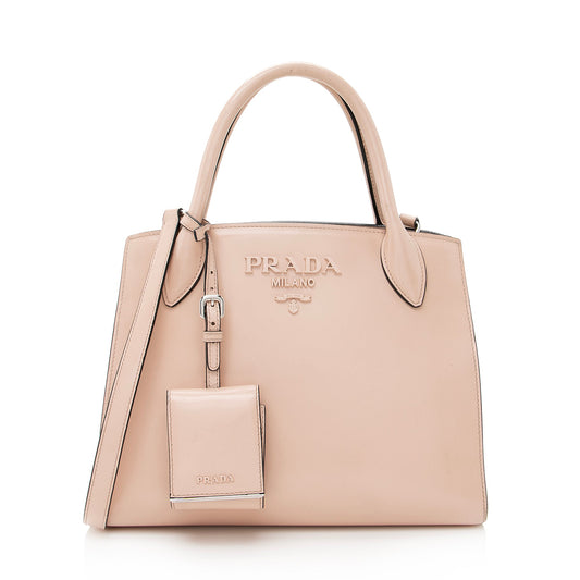 Prada Saffiano Cuir Leather Monochrome Tote (SHF-22650)