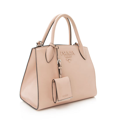 Prada Saffiano Cuir Leather Monochrome Tote (SHF-22650)