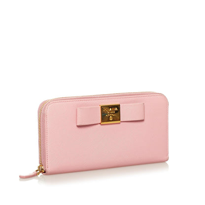 Prada Saffiano Fiocco Bow Long Wallet (SHG-35031)
