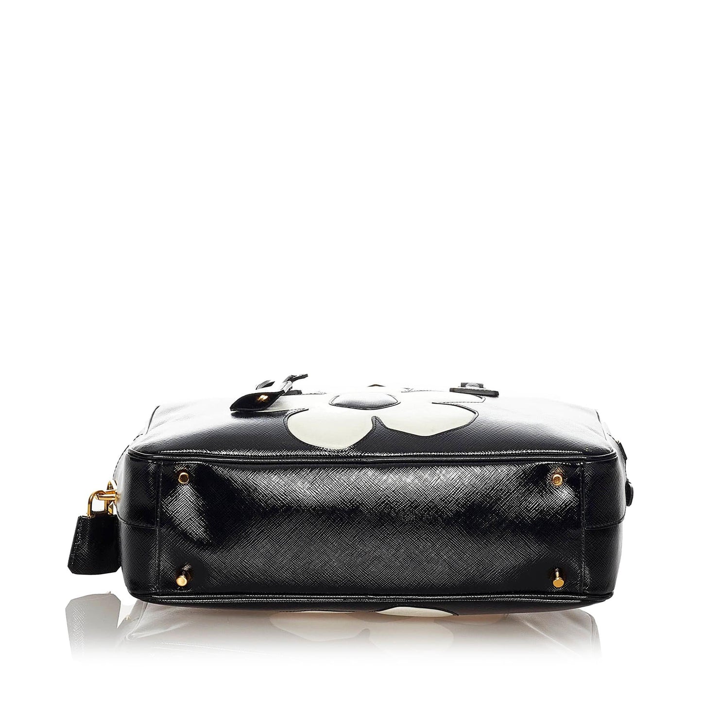 Prada Saffiano Flower Satchel (SHG-28160)