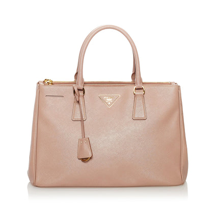 Prada Saffiano Galleria Double Zip Satchel (SHG-32285)