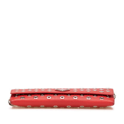 Prada Saffiano Grommet Wallet On Chain
