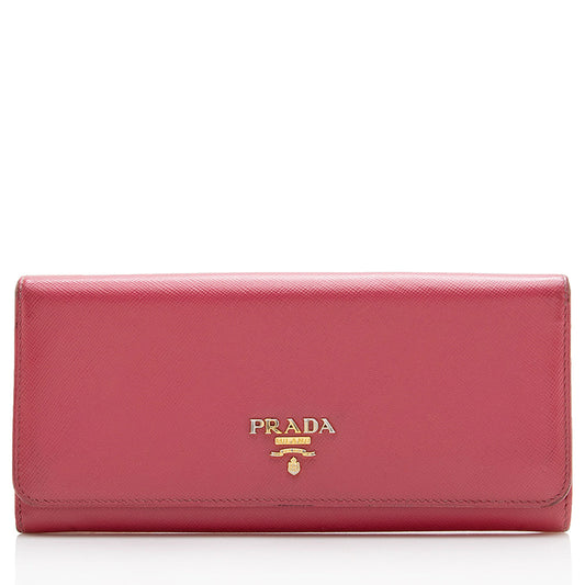 Prada Saffiano Leather Continental Wallet - FINAL SALE (SHF-17690)