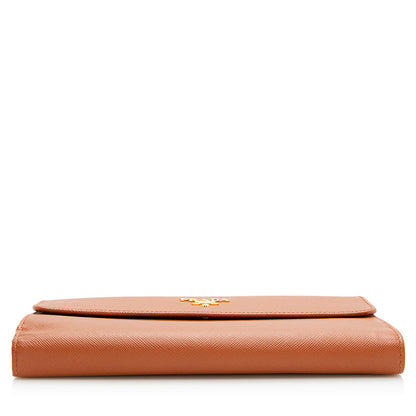 Prada Saffiano Leather Continental Wallet (SHF-19517)
