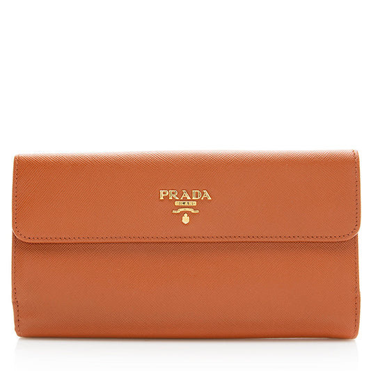 Prada Saffiano Leather Continental Wallet (SHF-19517)
