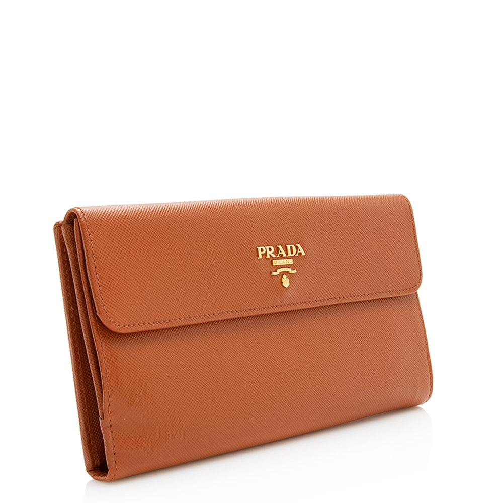 Prada Saffiano Leather Continental Wallet (SHF-19517)