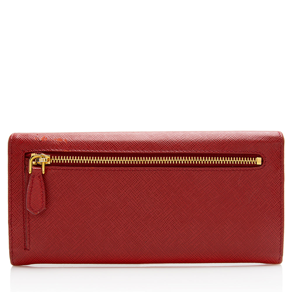 Prada Saffiano Leather Continental Wallet (SHF-21347)
