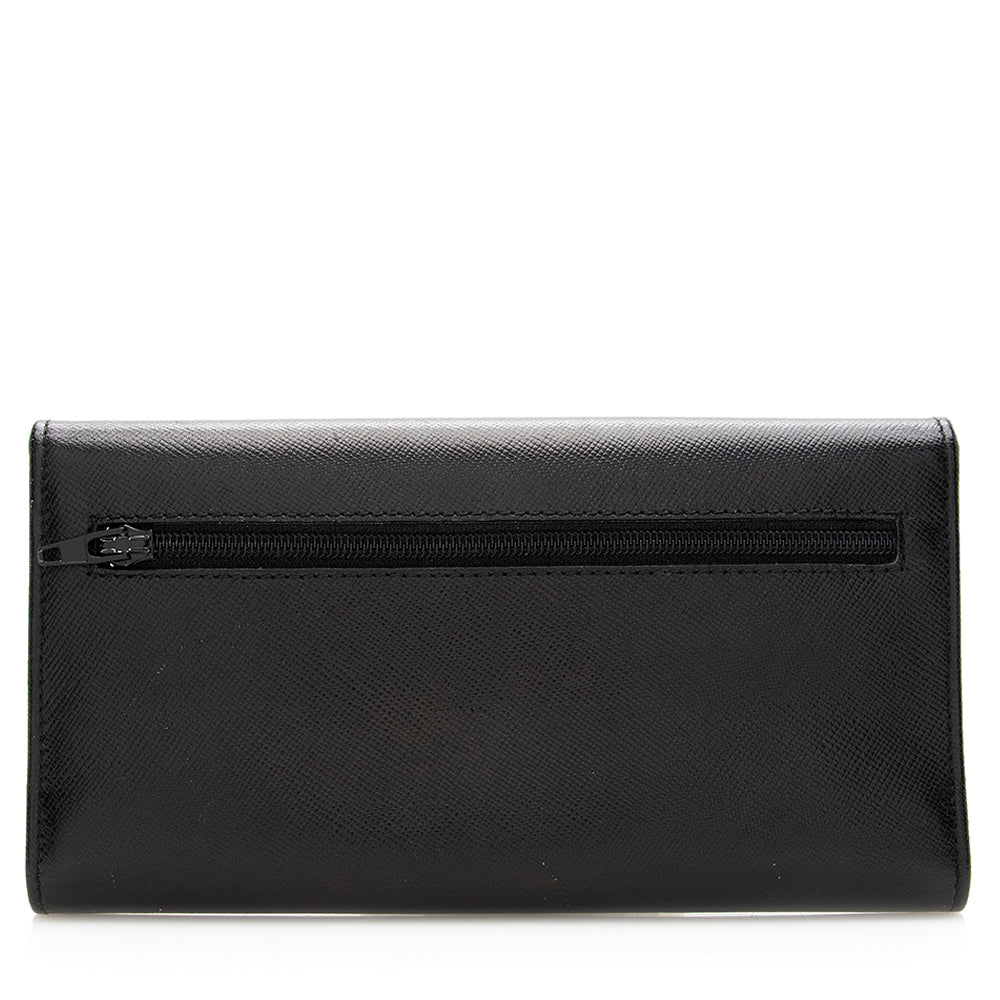 Prada Saffiano Leather Double Flap Wallet (SHF-19872)