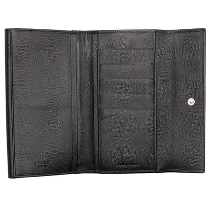 Prada Saffiano Leather Double Flap Wallet (SHF-19872)