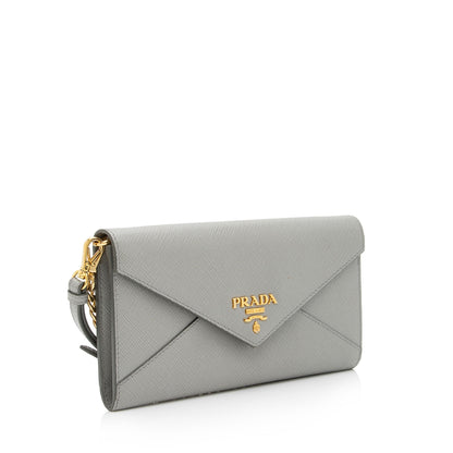 Prada Saffiano Leather Envelope Wallet on Chain Bag (SHF-97HrAQ)