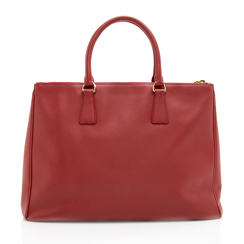 Prada Saffiano Leather Lux Double-Zip Medium Tote - FINAL SALE (SHF-18141)