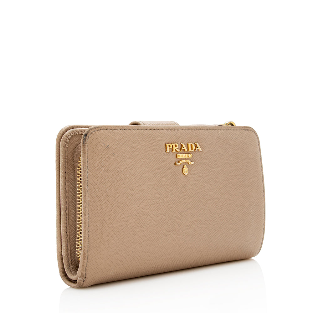 Prada Saffiano Leather Medium Wallet (SHF-15552)