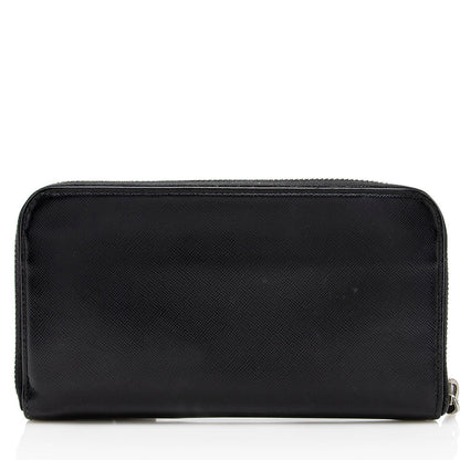 Prada Saffiano Leather Zip Around Wallet (SHF-17994)
