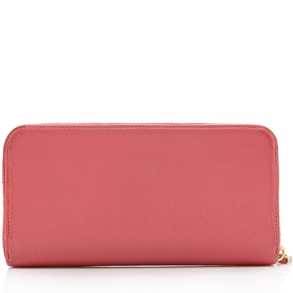 Prada Saffiano Leather Zip Around Wallet - FINAL SALE (SHF-18435)