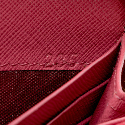 Prada Saffiano Leather Zip Around Wallet (SHF-19293)