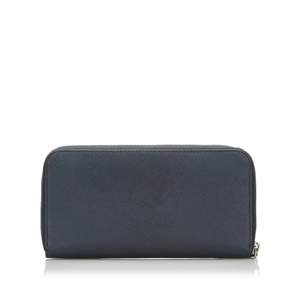 Prada Saffiano Leather Zip Around Wallet (SHG-37742)