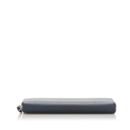Prada Saffiano Leather Zip Around Wallet (SHG-37742)