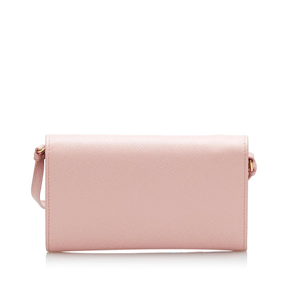Prada Saffiano Lux Bow Wallet On Strap (SHG-EOnqfP)